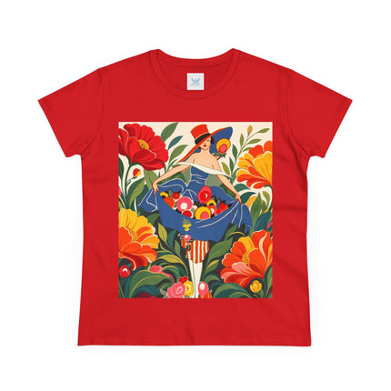 🌺🎩 The Grand Flower Market Cotton Tee – Art Deco Floral Fashion