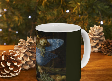 Fruit Still Life With Two Parrots by Balthasar van der Ast Ceramic Mug 11oz