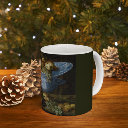 Fruit Still Life With Two Parrots by Balthasar van der Ast Ceramic Mug 11oz