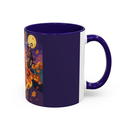 🐈‍⬛🎃 The Black Cat Witch Of Pumpkin Manor Colorful Mug – Whimsical Halloween Charm