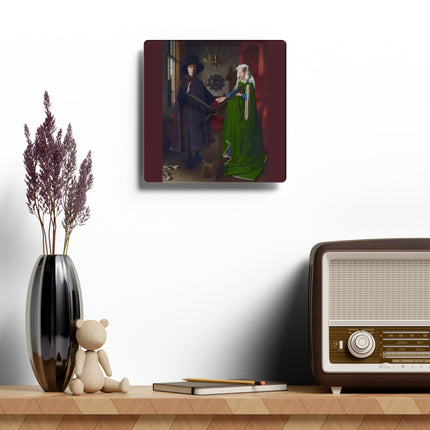 Arnolfini Portrait by Jan Van Eyck Acrylic Wall Clock, Round and Square