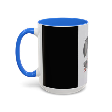 The Lady of Silver Umbrellas Colorful Mug (11oz, 15oz) – Art Deco Mystery, Elegant Fashion & Silver Dreamscape
