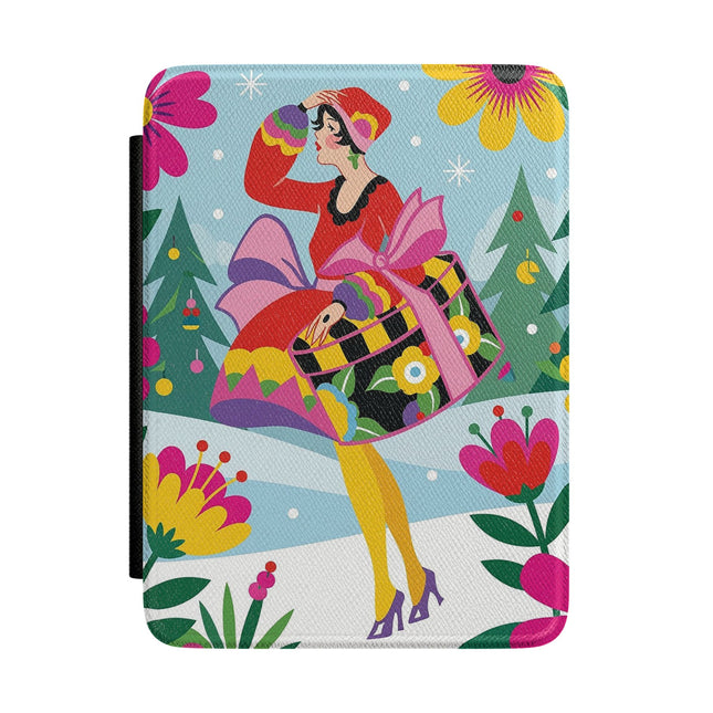 🌸🎄 Christmas In The Winter Garden Kindle Case – Whimsical Holiday Fantasy