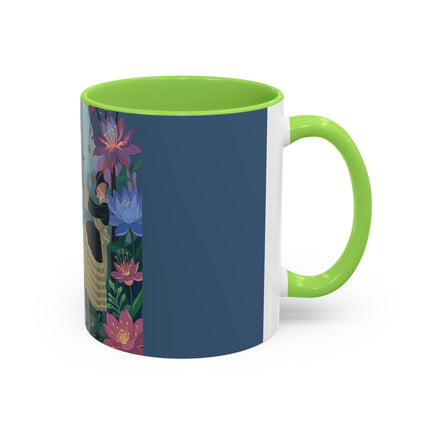 The Ladies And The Enchanted Macaw Colorful Mugs – Art Deco Botanical Elegance