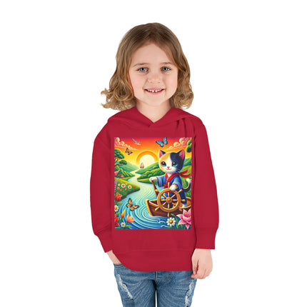 Sailor Kitten’s River Adventure Toddler Pullover Fleece Hoodie