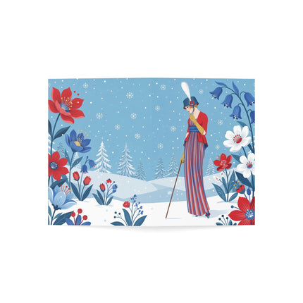 ❄️💙 The Lady Of The Winter Bluebells Greeting Card – Art Deco Holiday Elegance
