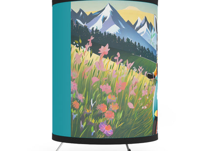 Stripes on Wheels Tripod Lamp