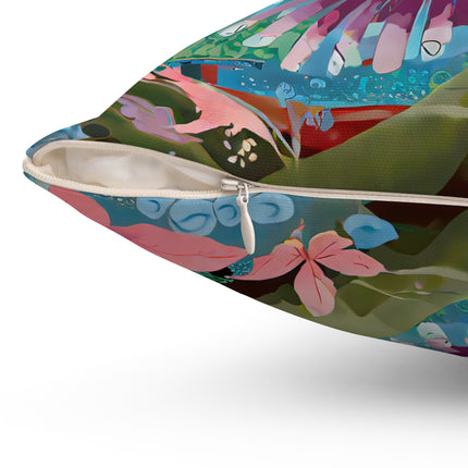 A Colorful Raptor Spun Polyester Square Pillow