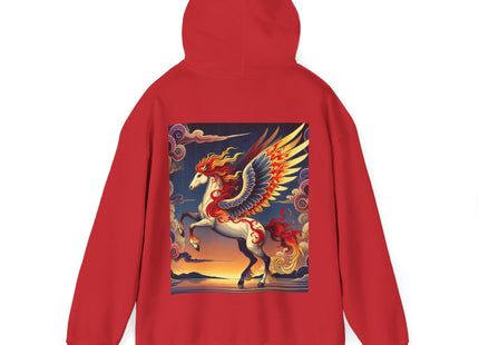 Flame-Winged Horse at Sunset – Heavy Blend™ Hooded Sweatshirt
