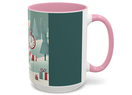 Candy Cane Timekeeper Bunny Colorful Mugs (11oz, 15oz)