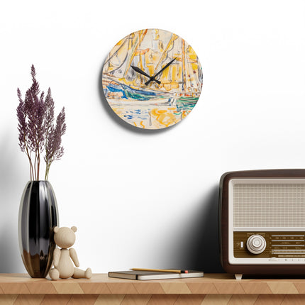 Saint-Tropez by Paul Signac Acrylic Wall Clock, Round and Square