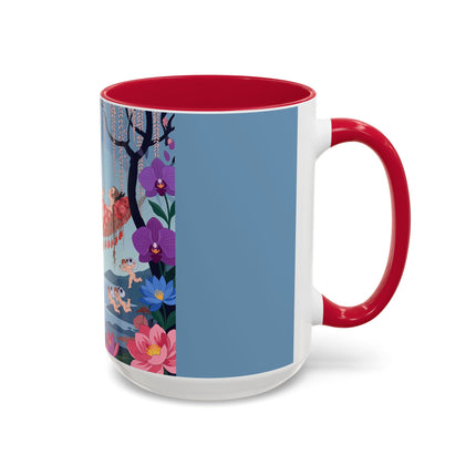 The Ladies Of The Enchanted Hammock Colorful Mugs – Art Deco Whimsical Garden Elegance