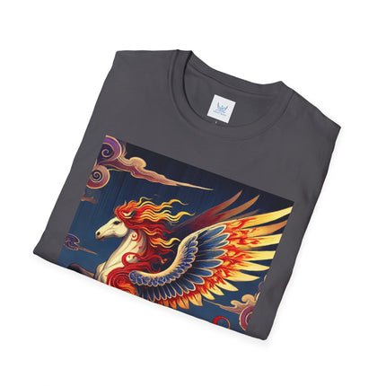 Flame-Winged Horse at Sunset Softstyle T-Shirt