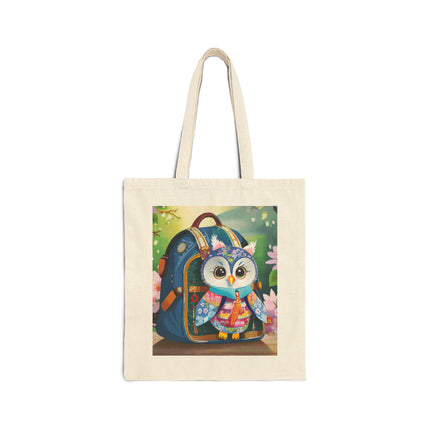 Baby Owl Cotton Canvas Tote Bag
