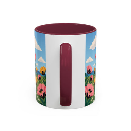 🌸⛵ The Seaside Blossom Promenade Colorful Mug – Art Deco Coastal Elegance