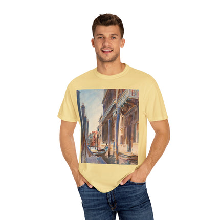 Gondola Moorings on the Grand Canal by John Singer Sargent  Unisex Garment-Dyed T-shirt