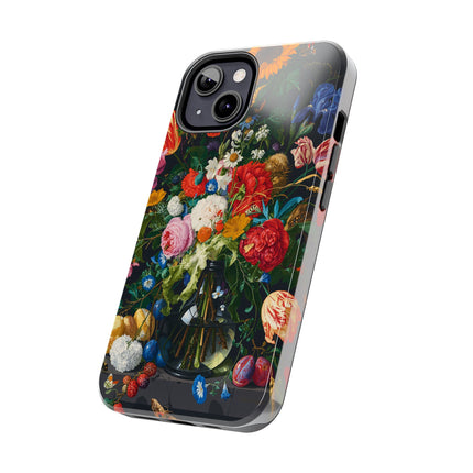 🌺🌙 The Midnight Garden Abundance Phone Case – Art Deco Floral Still Life