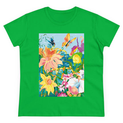 Blooming Paradise Women's Midweight Cotton Tee