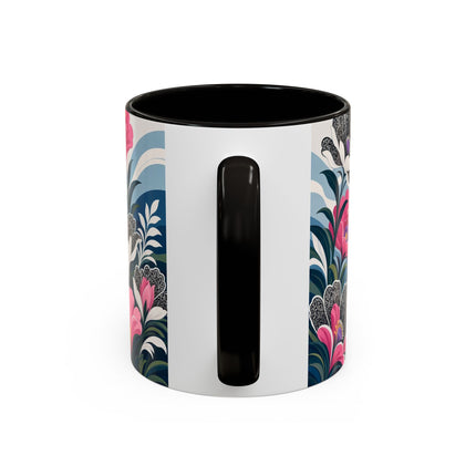 🌸🎀 The Pink Lace Garden Promenade Colorful Mug – Art Deco Fashion Elegance
