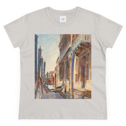 Gondola Moorings on the Grand Canal by John Singer Sargent Women's Midweight Cotton Tee