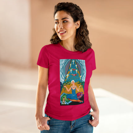 Art Deco Christmas Elegance Women's Midweight Cotton Tee