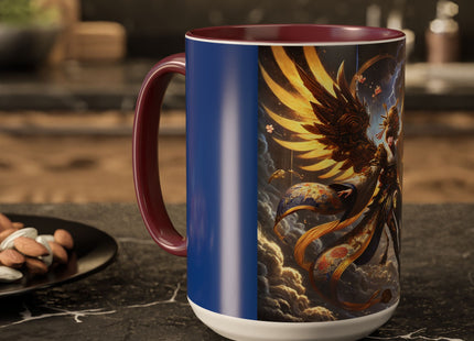 Valkyrie Descending Through Storm Colorful Mugs (11oz, 15oz)