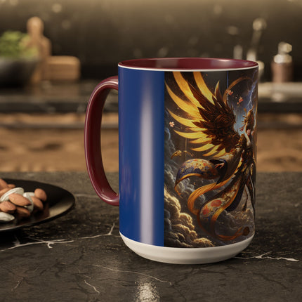 Valkyrie Descending Through Storm Colorful Mugs (11oz, 15oz)