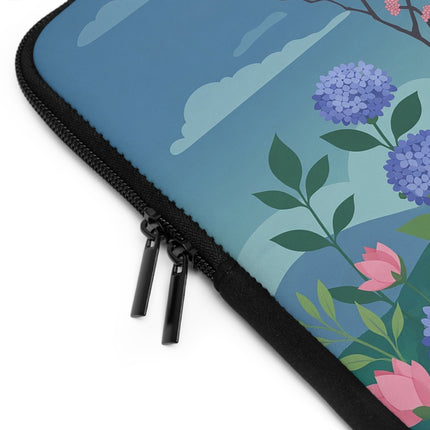 🌸🎭 The Lady Of The Flower Garden Masquerade Laptop Sleeve – Art Deco Floral Fantasy