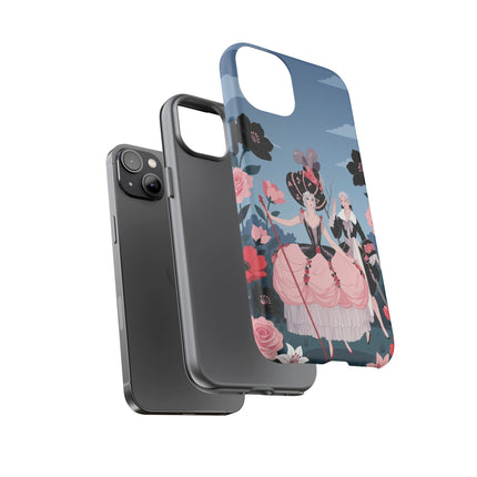 🌹🎭 The Rose Masquerade Promenade Phone Case – Art Deco Floral Elegance
