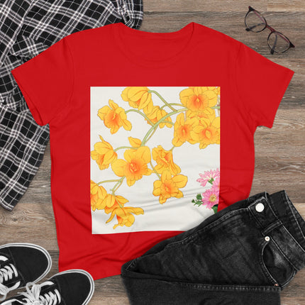 Golden Bow Orchid Women's Midweight Cotton Tee