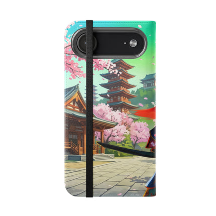 🦊⚔️ Cyberpunk Panda Samurai Flip Case – Futuristic Honor & Kitsune Spirit