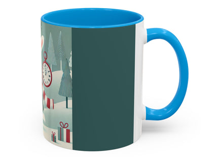 Candy Cane Timekeeper Bunny Colorful Mugs (11oz, 15oz)