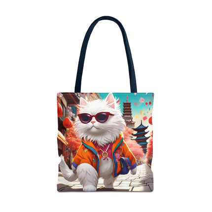 Fashionista Feline Puzzle Tote Bag (AOP)