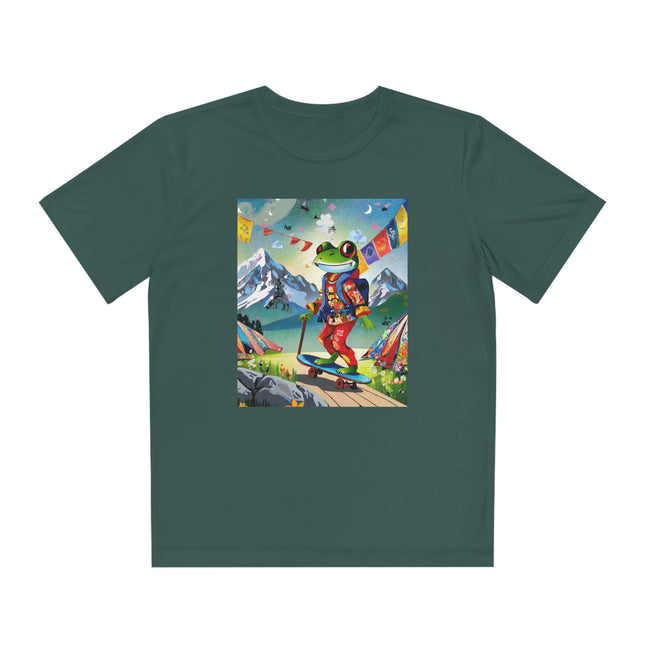 Skateboarding Frog Youth Competitor Tee – Whimsical Adventure & Playful Energy