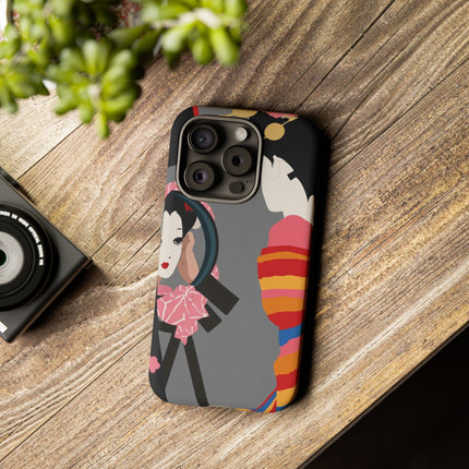 Geisha Mirror Phone Case – Elegant Reflection & Timeless Beauty