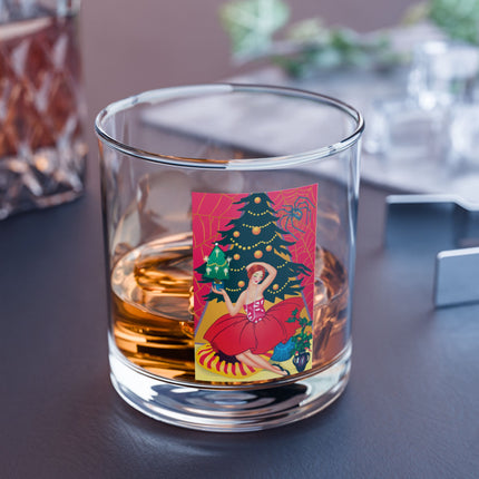 Art Deco Christmas Enchantment Rocks Glass, 10oz