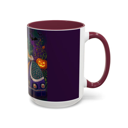 🎭🎃 The Masquerade Beneath The Pumpkin Lantern Colorful Mug – Theatrical Halloween Charm