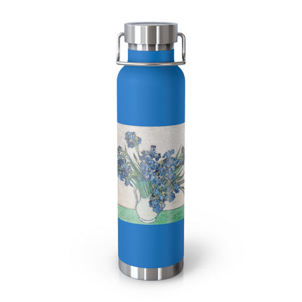 Irises by Vincent Van Gogh Copper Vacuum Insulated Bottle, 22oz