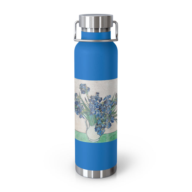 Irises by Vincent Van Gogh Copper Vacuum Insulated Bottle, 22oz