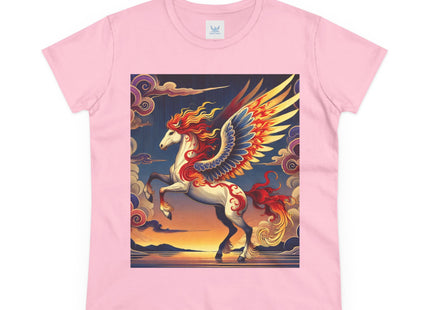 Flame-Winged Horse at Sunset Women's Midweight Cotton Tee
