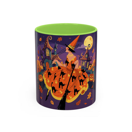 🐈‍⬛🎃 The Black Cat Witch Of Pumpkin Manor Colorful Mug – Whimsical Halloween Charm