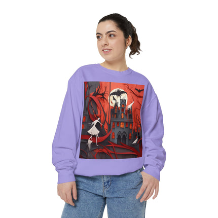 Halloween Night Scene Unisex Garment-Dyed Sweatshirt
