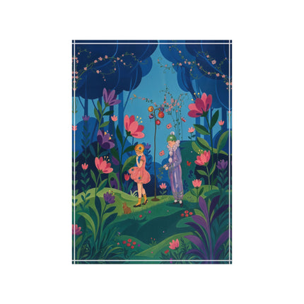 🦋🌷 The Secret Flower Forest Acrylic Art Block – Art Deco Botanical Whimsy