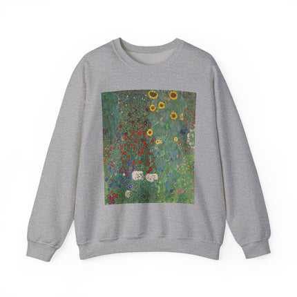 Farm Garden with Sunflowers by Gustav Klimt Heavy Blend™ Crewneck Sweatshirt