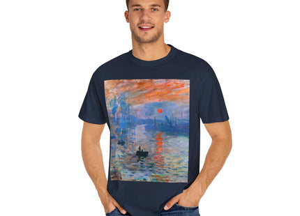 Sunrise by Claude Monet Unisex Garment-Dyed T-shirt
