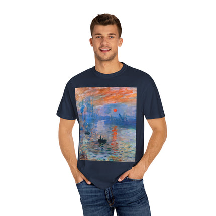 Sunrise by Claude Monet Unisex Garment-Dyed T-shirt