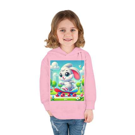 Skateboard Bunny Adventure Toddler Pullover Fleece Hoodie