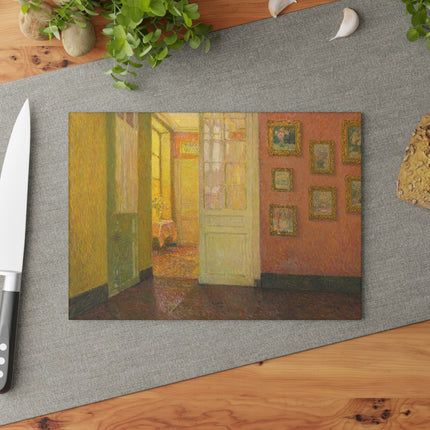 Interior, Window Light by Henri Le Sidaner Glass Cutting Board