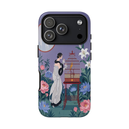 🌸🐦 The Lady Of The Garden Birdcage Phone Case – Art Deco Floral Elegance