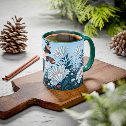 🎨💙 The Enchanted Garden Artist Colorful Mug – Art Deco Floral Whimsy